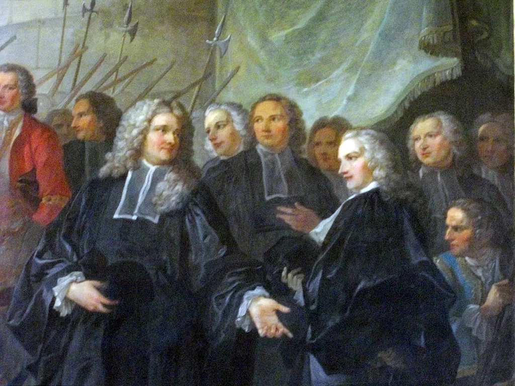 Ingresso solenne a Orléans del vescovo Nicolas - Joseph di Parigi nel 1734, Hotel Dupanloup, Orleans, dettaglio